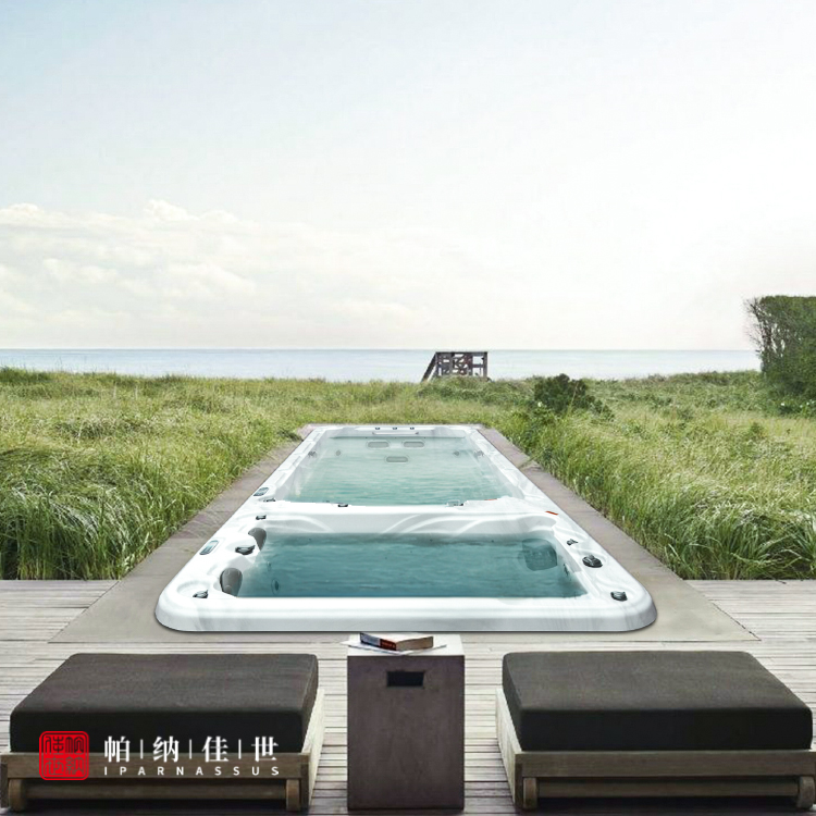 无边际泳池P755 智能恒温冲浪泳池 户外成品亚克力游泳池