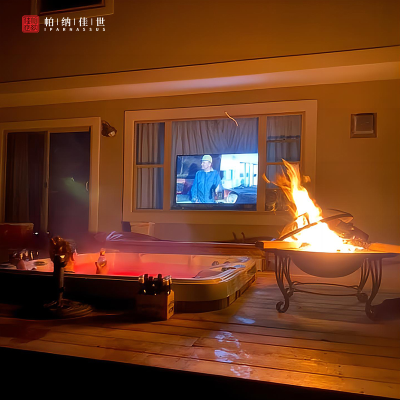 度假泡池P640 别墅温泉冲浪水疗浴缸 多人户外按摩浴缸